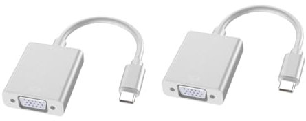 jojofuny 2pcs Usb-c to Female Vga Adapter Usb 3.1 Type c Cable Laptop Connectivity