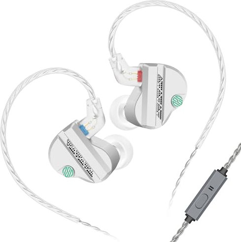 Soratune YI01 In-Ear-Monitor-Kopfhörer, HiFi, IEM, kabelgebunden, Gaming-Ohrhörer mit versilbertem, abnehmbarem Kabel, Ohrstöpsel für Audiophile Musiker, Schlagzeuger, Gitarristen-Recorder