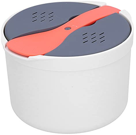 Vaporera de Arroz para Microondas Doble Capa 2 Litros, Material PP, sin BPA, Conveniente Usar, Olla Arrocera Horno con Colador Quinua y Avena