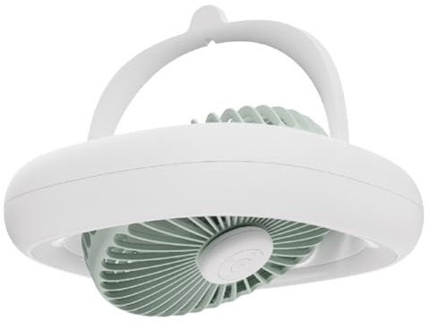 Yuattory Ventilador de Techo Ventilador Oscilante Control Remoto 7 Pulgadas 4000Mah 4 Velocidades y Lámpara LED de Luz Cálida Ventilador de Techo de Escritorio USB-A