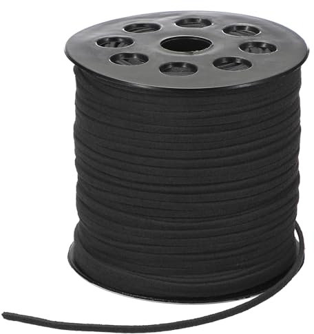 PATIKIL 100 Yards x 2.6mm Faux Suede Leather Cord, Leather Lace String for Bracelet Necklace Beading Making DIY Crafts, Black