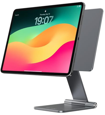 KU XIU X33 Support Magnétique Pliable pour iPad Pro 13 M4 (2024), Porte Tablette Réglable 360° en Aluminium, Pied Portable pour Bureau, Support De Dessin, Travail, Lecture Et Multimédia