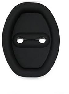 vmwia 4 StüCk AutotüRschloss Abdeckung Für Mercedes-Benz ML-Class (W164) 2005–2011,Wasserdicht Anti-Rost Auto TüRschloss Selbstklebender Innenraum Schutz ZubehöR.,A/Silicone Black