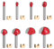 8Pcs Cove Box Router Bit Set 1/4 Inch Shank Solid Carbide Double Flute Nose Bits 1/4 5/8 1/2 3/8 7/8 5/16 3/4 1 Diameter with 1 Conversion Shank (1/2 to 1/4) (Red)