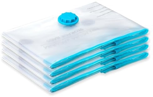 SilverRack Bolsas al vacío para ropa [4 unidades] en 60 x 80 cm – sin BPA – bolsas de envasado al vacío ropa, cojines y chaquetas – bolsas de almacenamiento al vacío