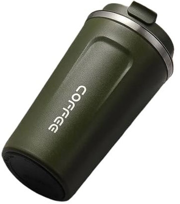 BODOBTF Edelstahl Thermobecher luftdicht Flasche Tee Büro Business Style Reise 380ml 510ml (510ml, grün)