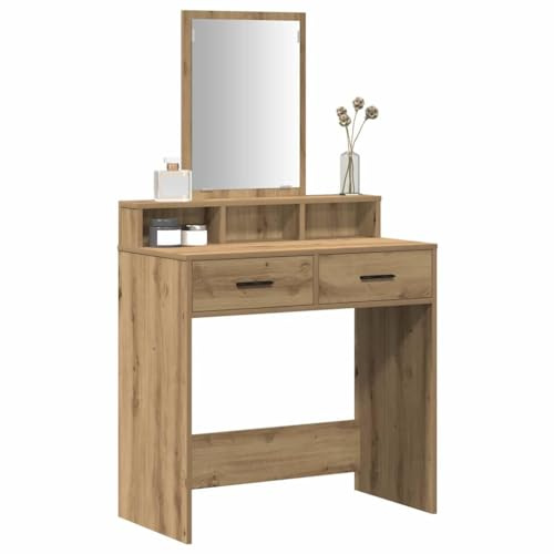 vidaXL Dressing Table Artisan Oak 79 x 41 x 140 cm Engineered Wood | Seven compartments to keep all your bits in order, Combines a modern look with a traditional vibe, Made from solid oak,