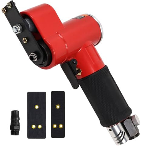 THYXGS Ponceuse Pneumatique 3 Mm, Polisseuse-cireuse Portative 6,2 Kgf/cm, avec 2 Patins De Ponçage, Ponceuse Orbitale Aléatoire, Entrée d'air 1/4, pour Carrosserie, Meubles, Bois, Métal