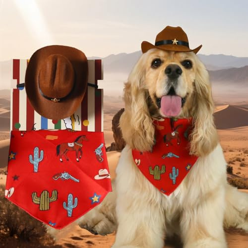 Cowboyhut für Hunde,Haoyanger Hut für Hund Cat Haustierkostüm für Halloween Katzen Cowboy Hut Cowboyhut für Katzen Mini Haustier Cowboy kostüm für Haustierparty Dekoration