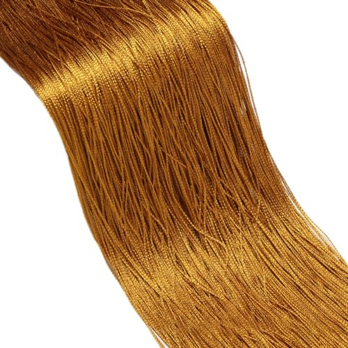 Aniyan 1 Stück Fadenvorhang 1x2m – Fadengardine aus Polyester, 240 Fäden/m, durchschimmernd & dekorativ – Türvorhang, Raumteiler, Fensterdekoration, Vorhang für Wohnzimmer & Flur (Gold)