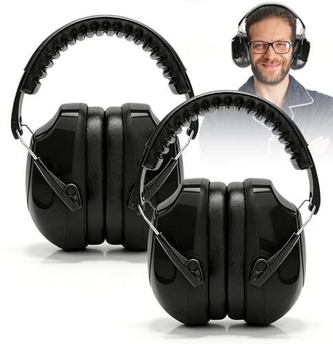 PORFOYO Lot De 2 Casque Anti Bruit: Casque Antibruit De Sécurité, Protection Auditive Confortable Recommandée, Casques Réduction De Bruit Pour Travail, Autisme, Bricolage, Chantier, Tonte, Tir
