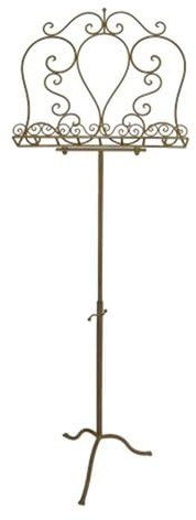 Generisch Notenständer Buchständer Antik Stil Höhenverstellbar, Metall Braun, 102-135 cm Höhe, 45 cm Breit, Kondolenzbuch Halter
