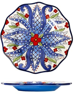 Kreativer handbemalter großer holländischer Teller aus Keramik, frische und exquisite Persönlichkeit, 22,9 cm großer niederländischer Teller