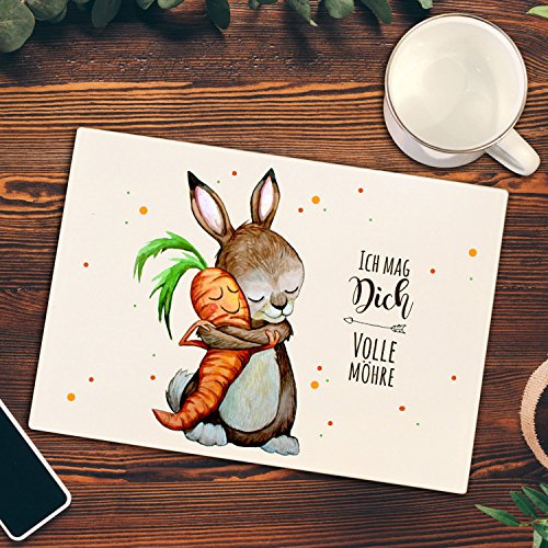 Frühstücksbrettchen Frühstücksbrett Schneidebrett Küchenbrettchen Hase & Spruch Ich mag dich volle Möhre fb03 ilka parey wandtattoo-welt®
