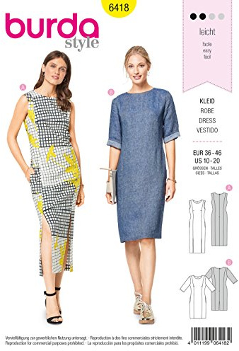 Burda Style Sewing Pattern B6418 Women’s Feminine Dresses