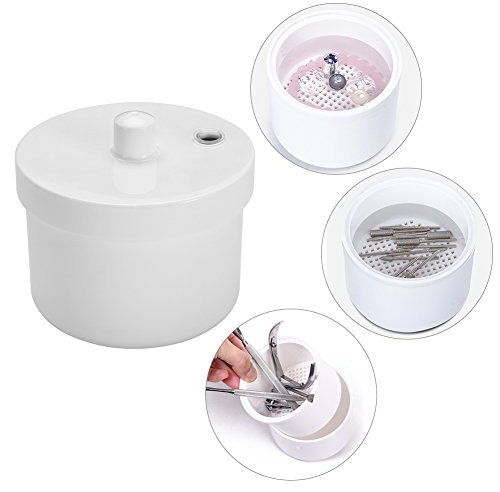 Desinfektion Box, Sterilisator, rund reinigen Jar für Nail Art Werkzeuge Maniküre Zubehör Metall, Müssen mit Alkohol oder Desinfektionsmittel verwendet werden (nicht im Produkt enthalten)