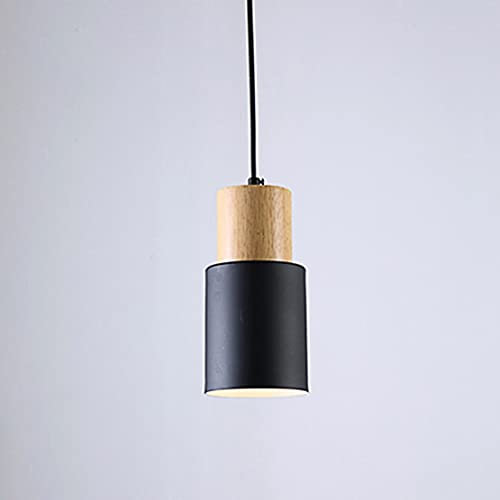 YOXANG Kronleuchter Modern Einfach Beleuchtung Deckenleuchte LED Wohnzimmer Schlafzimmer Küche Kreativ Zylinder Hängeleuchte Eisen E27 40W D10 X H20.5 CM Kabellänge 120CM Einstellbar Schwarz