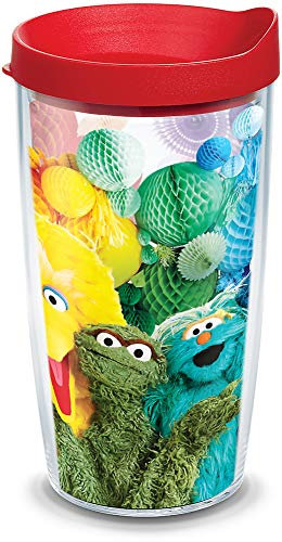 Tervis Sesame Street 50th Anniversary Party Made in USA Double Walled Insulated Tumbler Travel Cup Keeps Drinks Cold & Hot, 16oz, Classic
