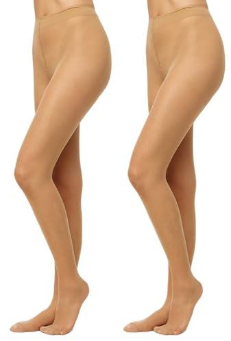 Nur Die 2er Pack Fit in Form 40 DEN starke Stützwirkung semi-blickdichte Fein-Strumpfhose seidig mattee Optik entlastet die BeineKomfortbund Damen
