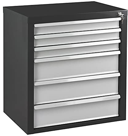ADB Schubladenschrank 6 SL MAMMUT 70x43,5x75 cm RAL7016/7035, aus Metall, für die Werkstatt, Garage, Office als Werkzeugschrank, hergestellt in der EU