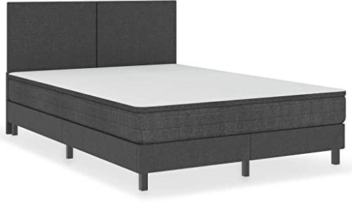 vidaXL Boxspring Bettgestell Bettrahmen Boxspringbett Schlafzimmermöbel Schlafzimmerbett Polsterbett Doppelbett Bett Grau Stoff 160x200cm