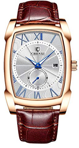 rorios Herren Uhren Analog Quarz Armbanduhren Leuchtend Zifferblatt mit Datum Kalender Leder Armband Business Männer Uhr