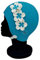 Blue Reef Riga Bubble Gorro de natación para mujer, diseño floral, clásico, retro, 3 flores, 2 colores, trío de pétalos 3D, elegante, vintage, talla única, para adultos, con correa ajustable (verde