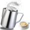 CINY Milchkännchen Milchkanne Edelstahl 600ml Milch Aufschäumen Krug mit Messung Mark, Milch Pitcher Kännchen für den Milchaufschäumer für Kaffee Latte Cappuccino & Macchiato, Wasserkocher-Messbecher