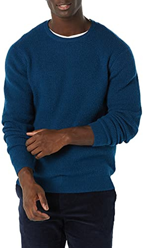 Amazon Essentials Men's Long-Sleeve Soft Touch Waffle Stitch Crew Neck Jumper