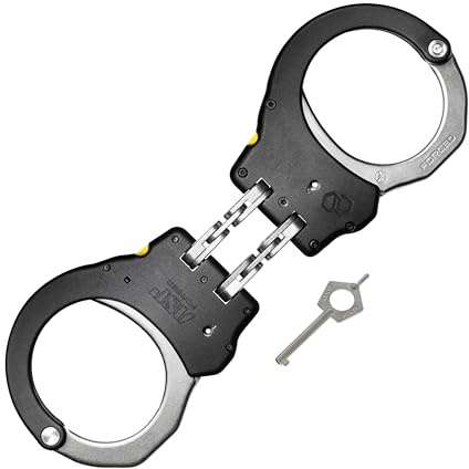 ASP Plus Cuffs Keyless Doppelverriegelung Scharnier Handschellen Stahlbogen | Geschmiedeter Aluminiumrahmen, professionelle Handschellen, kein Schlüssel erforderlich, leichte Aluminiumbögen