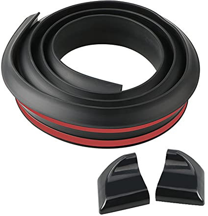 ihreesy Weiche Gummi Dachspoiler,Universal Glas Frontspoiler Dachlippenspoiler Aufkleber Gummistreifen Frontspoiler Lippe Spoiler Blende Lippe Kofferraumspoiler,150cm x 4.5cm x 2cm Mattschwarz
