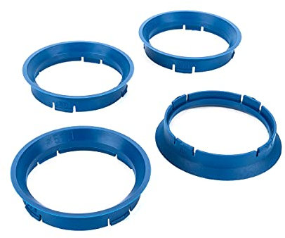 LST 4x Zentrier Distanzringe Alufelgen Ø 57,1 mm - Ø 63,3 mm Blau