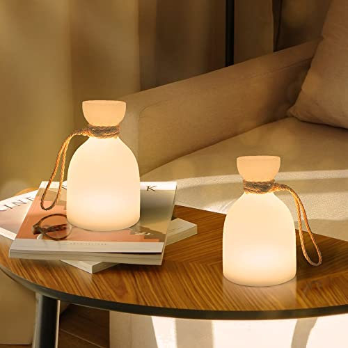 MALUX Outdoor Tischlampe Kabellos mit Warmweiß 8 Farben Led Tischlampe Akku Dimmbar Akku tischlampe Intérieur extérieur Wasserdicht Ideales für Haus, Garten, Hotel, Tabelle, am Bett (bottle)