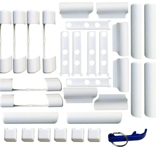 Lot de 6 capuchons de fenêtre en PVC et porte en plastique PVC Favorit KF3 EB, EL O, EL U, S, W KF, blanc de Siegenia