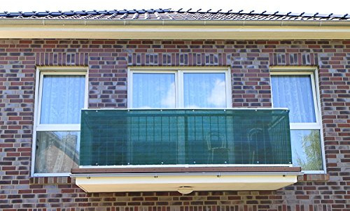 Smart Deko 90x300cm, Dunklegrün PE Balkonsichtschutz, Balkonverkleidung, Windschutz, Sichtschutz und UV-Schutz für Balkon, Gartenanlagen, Camping und Freizeit (90x300cm, Dunklegrün)