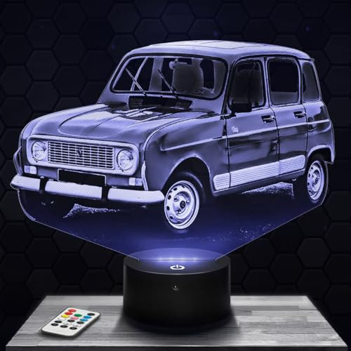 Lampephoto.fr Nachttischlampe - Touch-Nachtlicht Auto 4L 3D-LED-Lampe Illusion, Geschenkidee Weihnachten Geburtstag Junge und Mädchen Nachttischlampe Kinder- oder Erwachsenenzimmer TOP