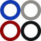 GORILLA DARTS PU Dartboard Surround Wall Protector Blue Grey Red Black (Black)