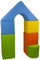 Velinda 6-TLG. Mini-Schloss-Set Groß-Softbausteine Schaumstoffbausteine Riesenbausteine (Farbe: gelb, grün, blau, orange)