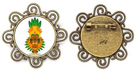 Broche fleur orange du Brésil pour filles, M
