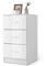 COSTWAY Caisson Bureau Laquée 3 Tiroirs pour Feuilles A4, Lettre,Dossiers et Documents, Commode Tiroir Rangement pour Bureau, Chambre, 37 x 34 x 66,5 CM (Blanc, Lot de 1)