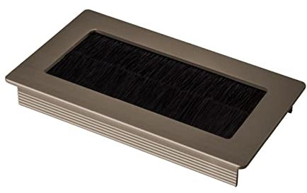 SOTECH 1 x Kabeldurchlass Toledo aus Aluminium in Edelstahloptik eloxiert 100 x 70 mm, Einbaumaß: 90 x 62 x 15,3 mm Kabeldurchführung