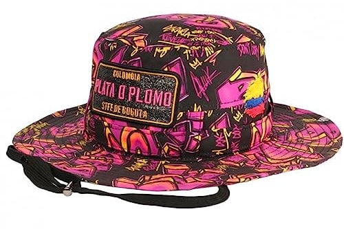 Grand Bob Plata o Plomo Rose et Noir Strass Streetwear Colombia - Taille Unique - Rose