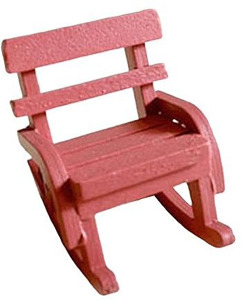 Folpus Puppenhaus-Holzstühle, Puppenhausmöbel, Miniatur-Schaukelstuhl für Miniaturszenen, ROSA