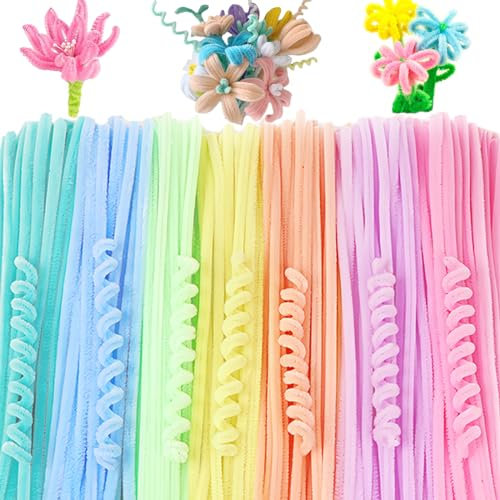 XIAOJING0 100 Piezas Línea Chenilla Limpiapipas de 30 cm,Pipas de Chenilla Pipe Cleaners Manualidades DIY Halloween Decoraciones Navideñas para Manualidades y Decoración (7 Colors)