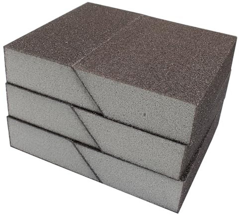 Unlorspy Assortimento di 8 spugne abrasive angolate, 10,2 x 7,1 x 2,5 cm, spugne abrasive a grana 100, lavabili e riutilizzabili, per lucidare legno, artigianato, metallo