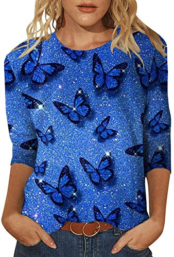 Todays Offers Special Deals Prime Deals Full Sleeve T Shirt Women 3/4 Length Sleeve Womens Tops Long Sleeve T Shirts for Women UK Ladies Cotton Sweatshirt Under 5 Pounds Clearance