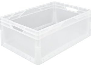 kaiserkraft | Euronormbehälter | Seiten und Boden geschlossen | Außen-LxB 600 x 400 mm | Volumen 46 l | transluzent