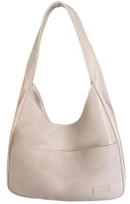CUNGGI Tragetaschen für Damen große Umhängetasche Hobo Tote Bag aus veganem Kunstleder lässige Retro Schulterhandtasche für den täglichen Gebrauch (Weiß)