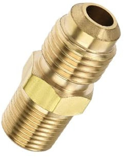 TOP-VIGOR Raccord de tuyau en laiton, 1/4 SAE évasé mâle vers filetage femelle 1/8 NPT, adaptateur de tuyau pour climatisation et réfrigération
