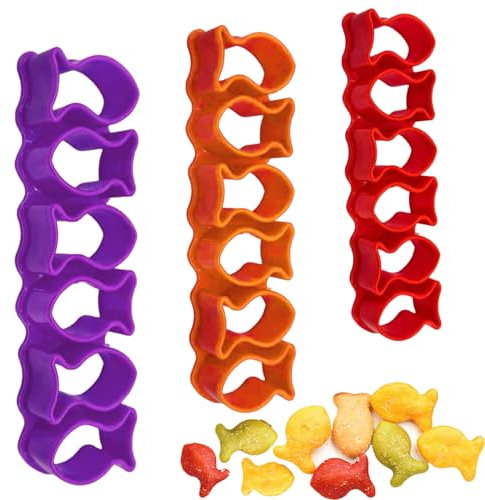 Goldfish Cracker Cutter, 3 Pack Mini Gold Fish Biscuit Cutter, Animal Cracker Cookie Cutters Mini, Tiny Treats Baking Mold for Fish Shaped Foods